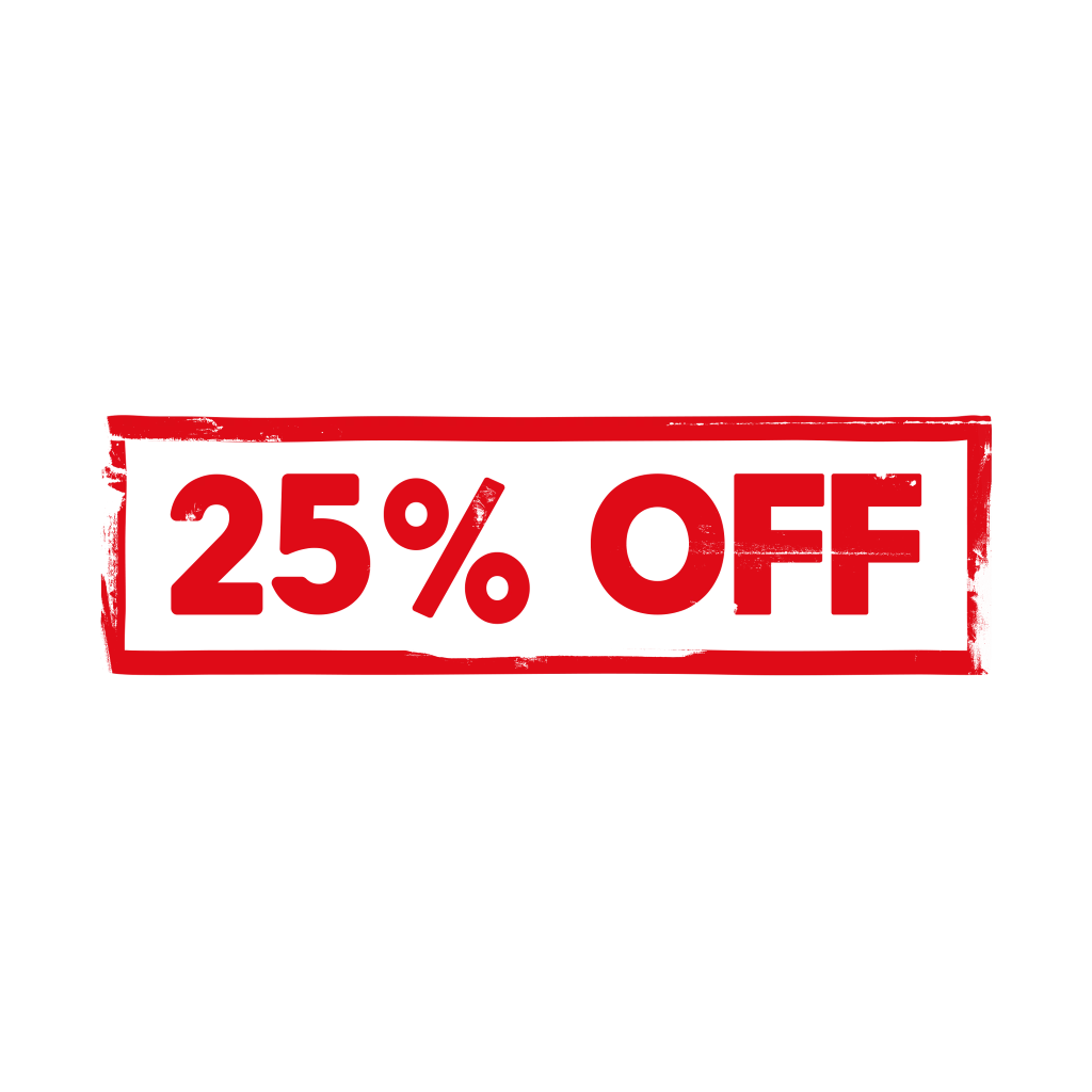 25% Discount on ALL Products!