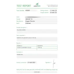 Anavar 10 lab test result (2022-08-27)