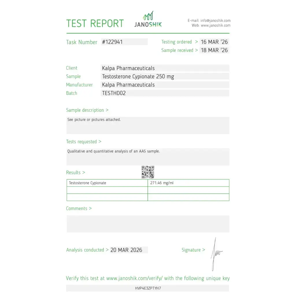 testoxyl cypionate lab test report